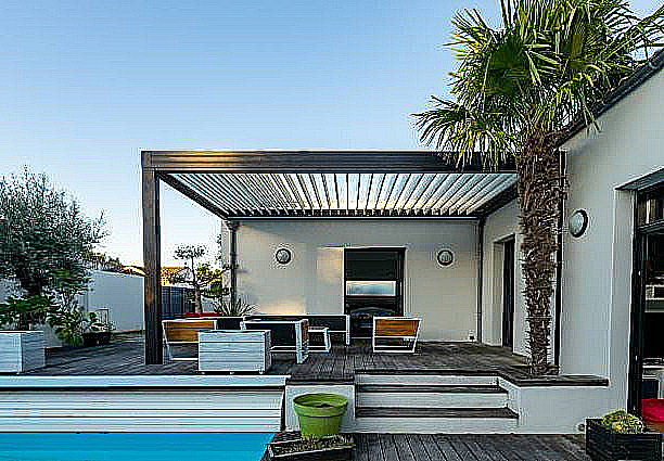terrasse jardin pergola bioclimatique sur mesure